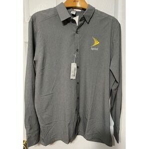 North End‎ Sport Shirt Mens 2XL Sprint Gray Button Down Long Sleeve Easy Care
